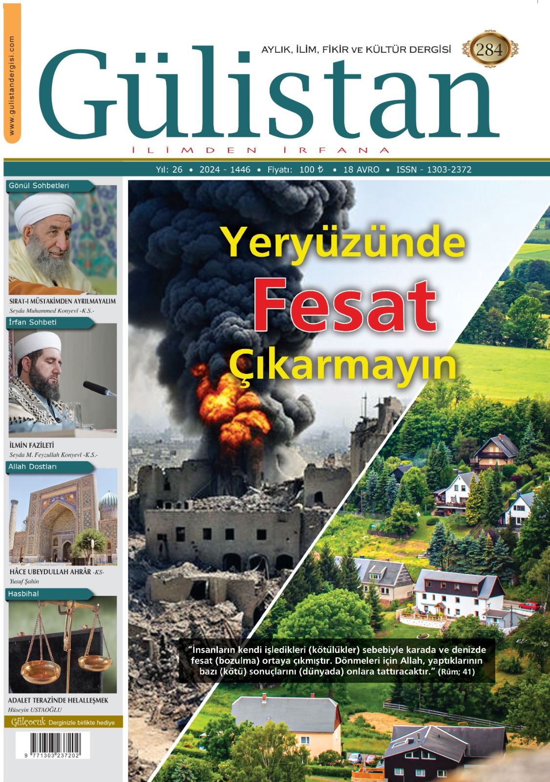 Aylık,İlim,Fikir ve Kültür Gülistan Dergisi 284. Sayı
